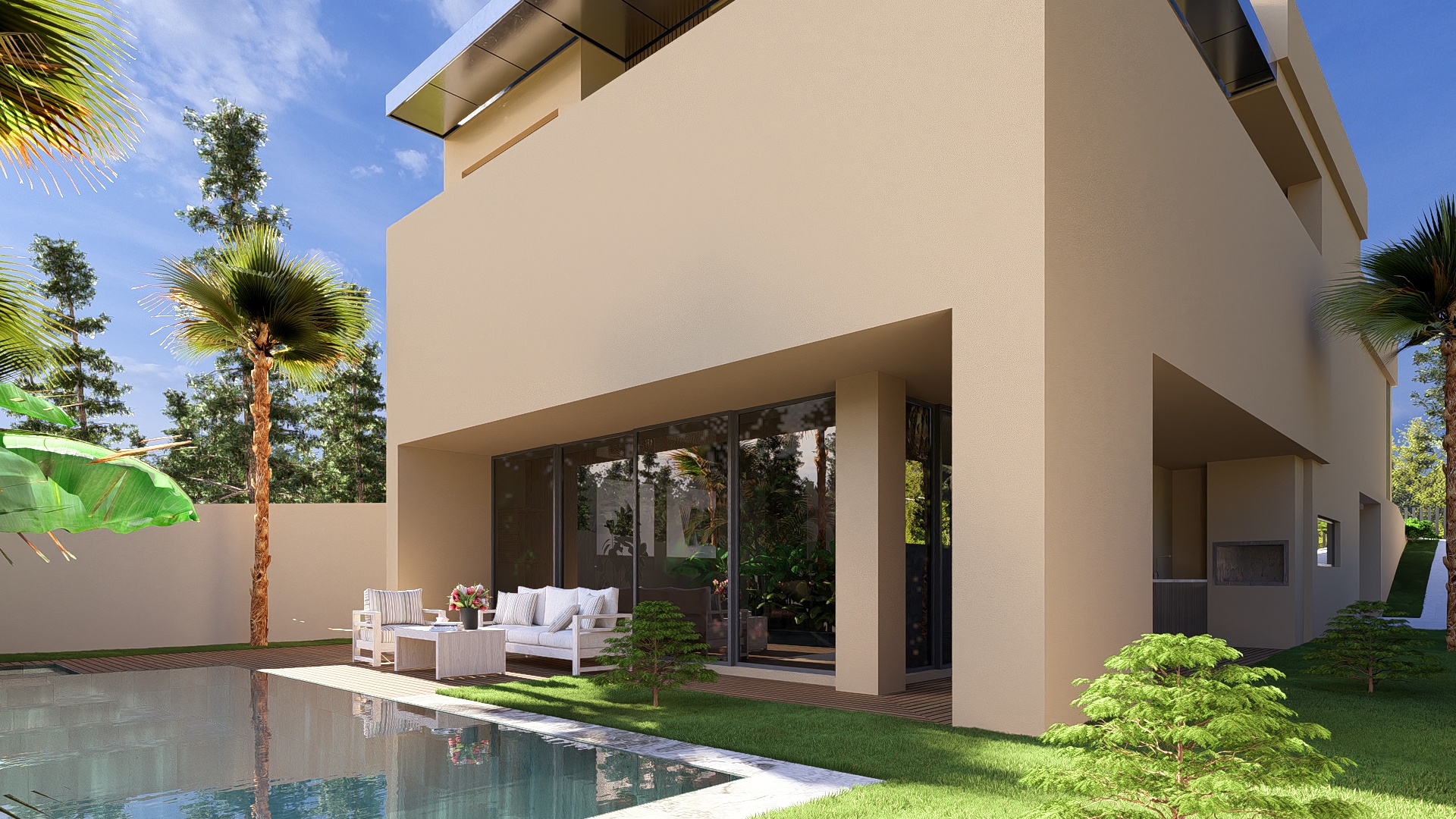 Moradia Lote 119 — Piscina e zona de lounge